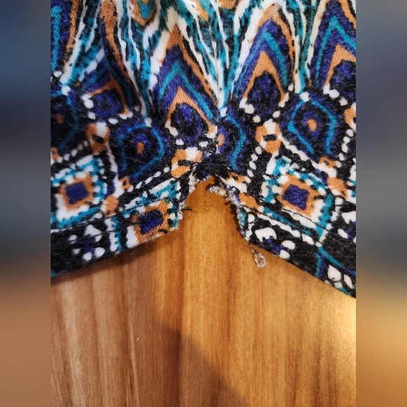 Off the Shoulder Aztec Pattern Bodycon Stretchy Dress Size Small - Picture 4 of 5